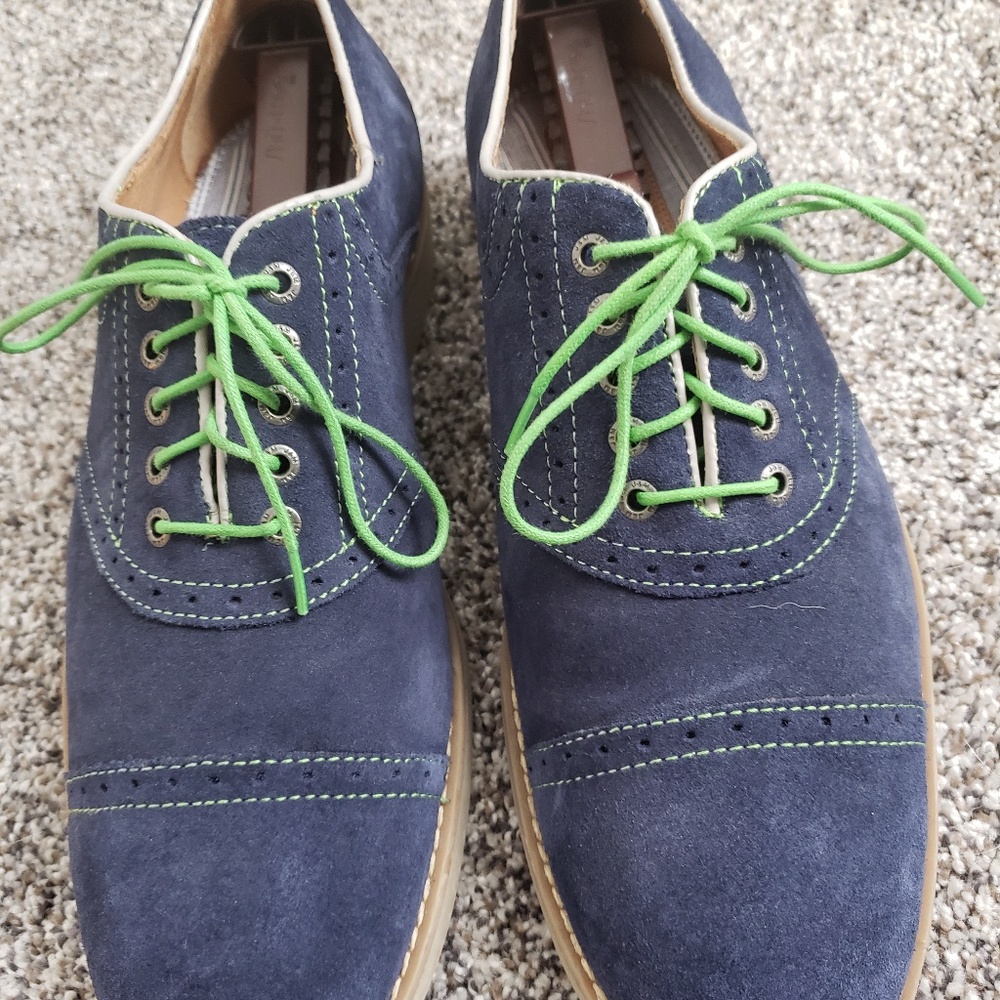 Johnston & Murphy Mens blue suede shoes